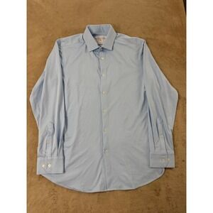 Mizzen+Main Spinnaker Shirt Mens Large Trim Fit Light Blue Gingham Check EUC